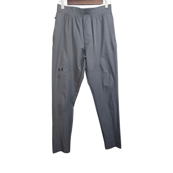 Under Armour Mens Fitted Training Pants Medium Gray Athletic Workout - Picture 1 of 11